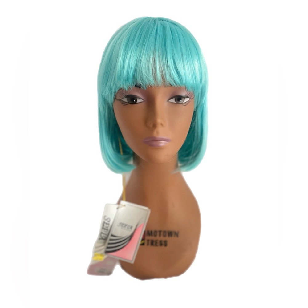 Blue wig